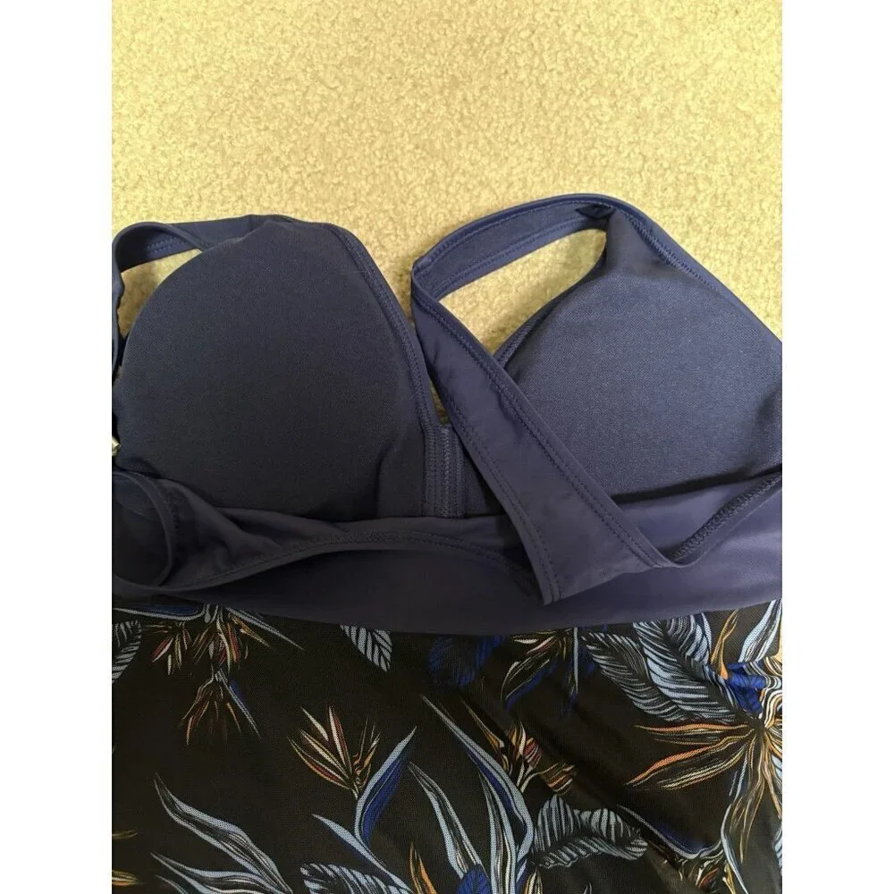 Shekini one piece swimsuit Women’s Large Dark Blue Slimming